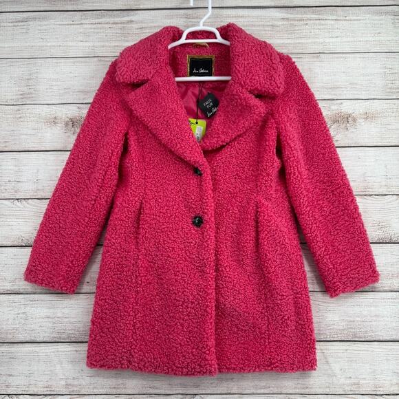 Sam Edelman Jackets & Blazers - Sam Edelman Faux Fur Curly Oversized Collar Coat Women's Medium Pink NEW $180